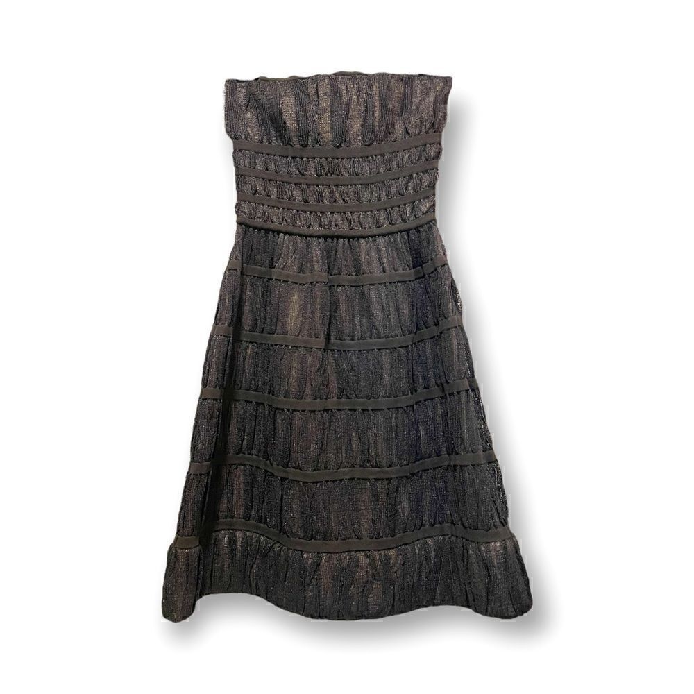 ALAÏA PARIS Black Knit Overlay Dress |Size:Small|